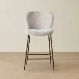 Hailey Vintage Grey Chenille Fabric 67cm Counter Stool - Bronze Legs