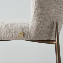 Hailey Vintage Grey Chenille Fabric 67cm Counter Stool - Bronze Legs