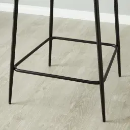 Hailey Charcoal Velvet 67cm Counter Stool - Black Metal Legs