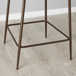 Hailey Sand Beige Vegan Leather 67cm Counter Stool - Bronze Legs