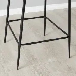 Hailey Light Blue Woven Fabric 67cm Counter Stool - Black Metal Legs