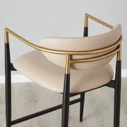 Amy Sand Beige Vegan Leather 67cm Counter Stool