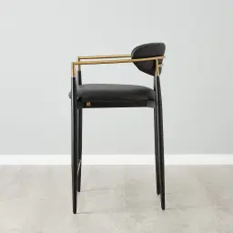 Amy Black Vegan Leather 67cm Counter Stool