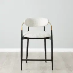 Amy Dove Grey Woven Fabric 67cm Counter Stool