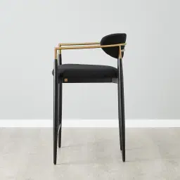 Amy Black Woven Fabric 67cm Counter Stool