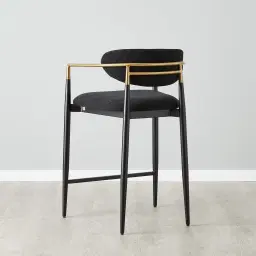 Amy Black Woven Fabric 67cm Counter Stool