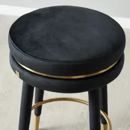 Sylvie Black Velvet 67cm Counter Stool