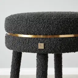 Sylvie Black Boucle 67cm Counter Stool
