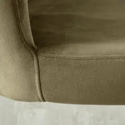 Hailey Olive Green Velvet 67 cm Counter Stool - Brushed Bronze Legs