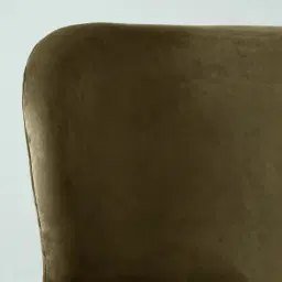 Hailey Olive Green Velvet 67 cm Counter Stool - Brushed Bronze Legs