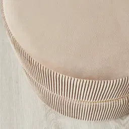 Hollis Beige Velvet Ottoman