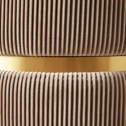 Hollis Beige Velvet Ottoman