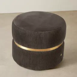 Hollis Mushroom Velvet Ottoman