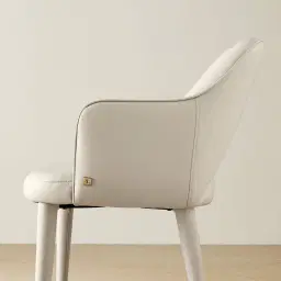 Adrianna Glacier Grey Vegan Leather Dining Chair