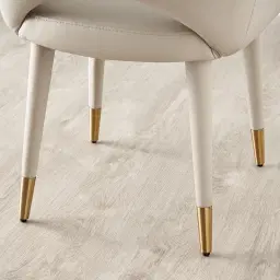 Adrianna Glacier Grey Vegan Leather Dining Chair