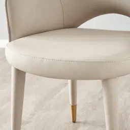 Adrianna Glacier Grey Vegan Leather Dining Chair