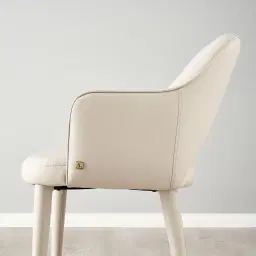 Adrianna Glacier Grey Vegan Leather Dining Chair