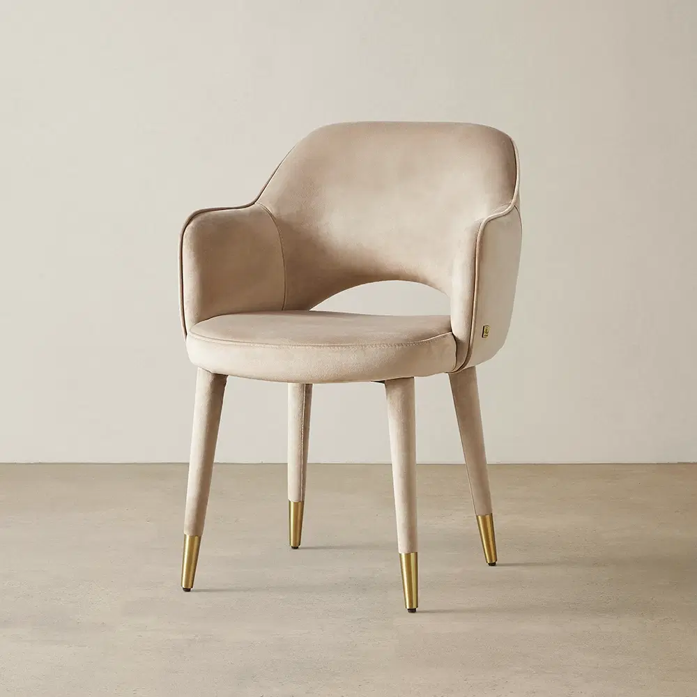 Adrianna Beige Velvet Dining Chair