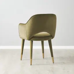 Adrianna Olive Green Velvet Dining Chair