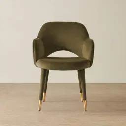 Adrianna Olive Green Velvet Dining Chair