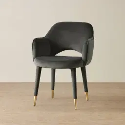 Adrianna Charcoal Velvet Dining Chair