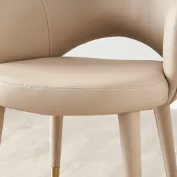 Adrianna Sand Beige Vegan Leather Dining Chair