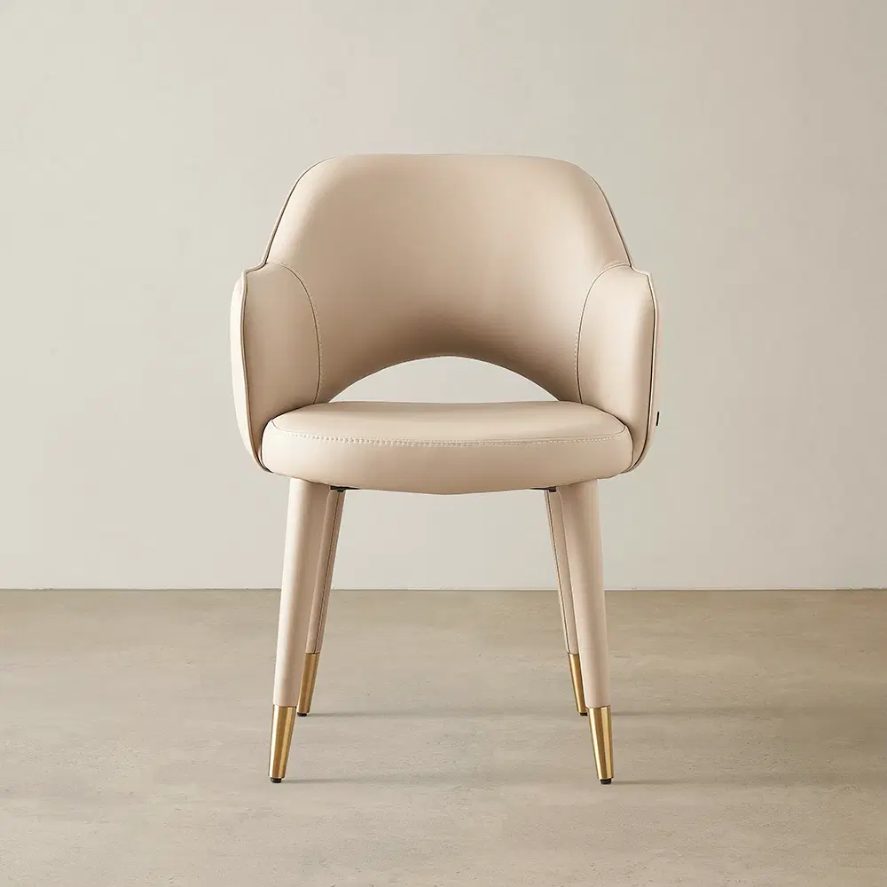 Adrianna Sand Beige Vegan Leather Dining Chair
