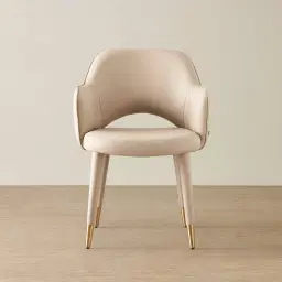 Adrianna Sand Beige Vegan Leather Dining Chair
