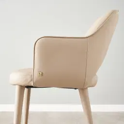 Adrianna Sand Beige Vegan Leather Dining Chair