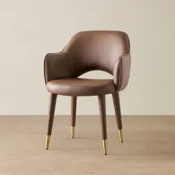 Adrianna Tuscan Brown Vegan Leather Dining Chair