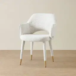 Adrianna Dove Grey Woven Fabric Dining Chair