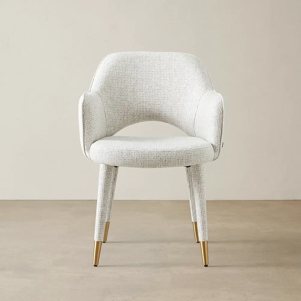 Adrianna Dove Grey Woven Fabric Dining Chair