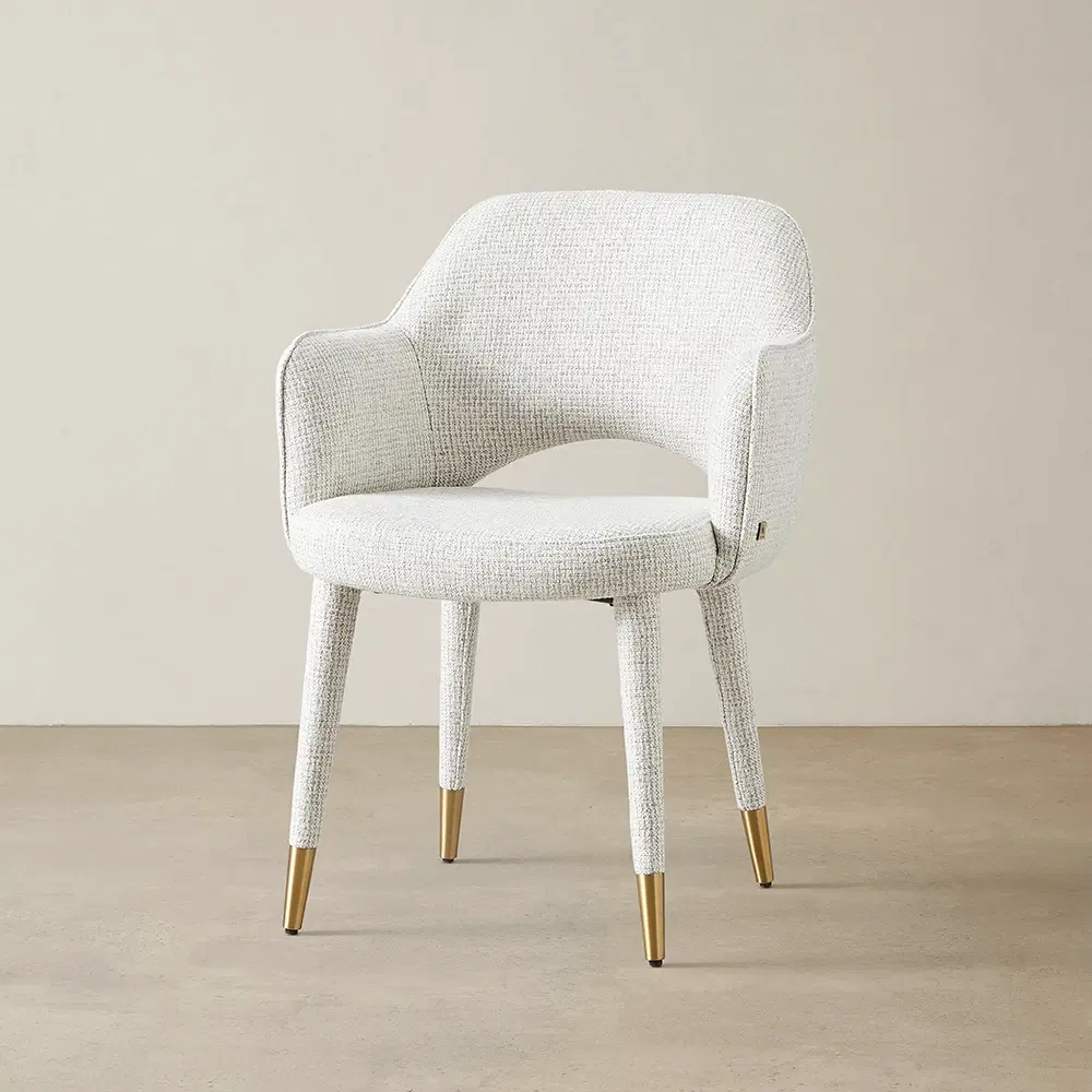 Adrianna Dove Grey Woven Fabric Dining Chair