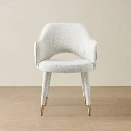 Adrianna Dove Grey Woven Fabric Dining Chair