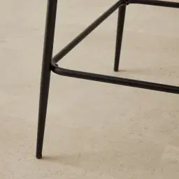 Hailey Glacier Grey Vegan Leather 67 cm Counter Stool - Black Legs