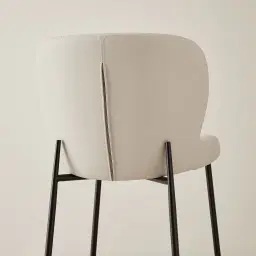 Hailey Glacier Grey Vegan Leather 67 cm Counter Stool - Black Legs