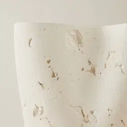 Zinnia 32.5cm White Cast Stone Ceramic Vase