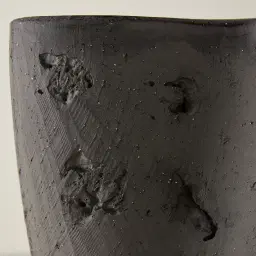 Zinnia 32.5cm Black Cast Stone Ceramic Vase