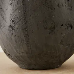 Zinnia 32.5cm Black Cast Stone Ceramic Vase