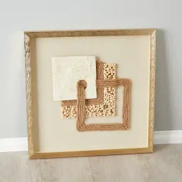 Serendipity Hemp Rope Shadow Box with Golden Frame
