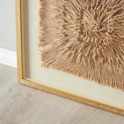 Quadrate Hemp Rope Shadow Box with Golden Frame