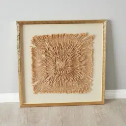 Quadrate Hemp Rope Shadow Box with Golden Frame