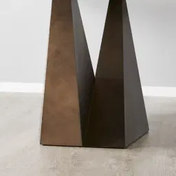 Vania Dark Bronze Dining Table with White Sintered Stone Top - 240x118cm