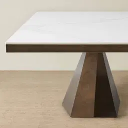Vania Dark Bronze Dining Table with White Sintered Stone Top - 240x118cm