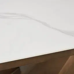 Vania Dark Bronze Dining Table with White Sintered Stone Top - 240x118cm