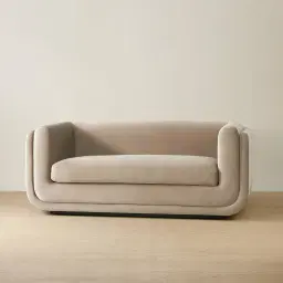 Clementine Beige Velvet 2-Seater Sofa