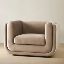 Clementine Beige Velvet Occasional Chair