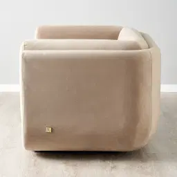 Clementine Beige Velvet Occasional Chair