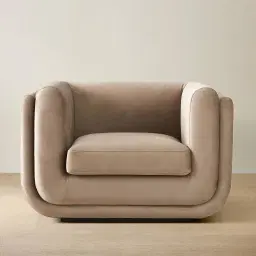 Clementine Beige Velvet Occasional Chair