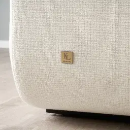 Clementine Chestnut White Woven 2-Seater Fabric Sofa